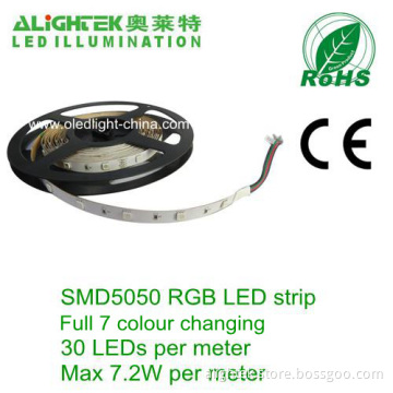 7.2w Dc12v 30pcs Per Meter Chasing Smd5050 Rgb Led Strip Light Tape 